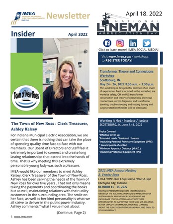 April Insider Newsletter - The Town of New Ross Clerk Treasurer: Ashley Kelsey