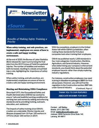 May eSource Newsletter - Benefits of Making Safety Training a Priority