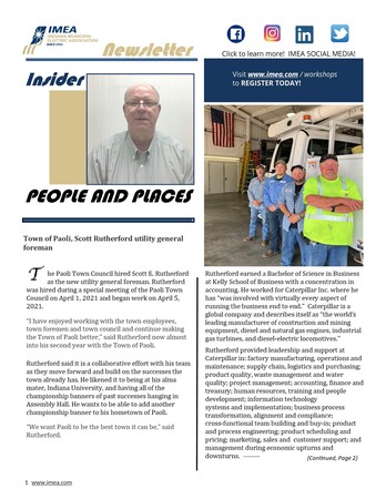 November Insider: Town of Paoli Scott Rutherford utility general foreman