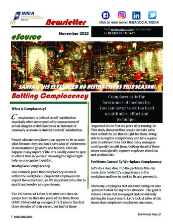 November eSource: Battling Complacency / 2023 Scholarship Opportunities!
