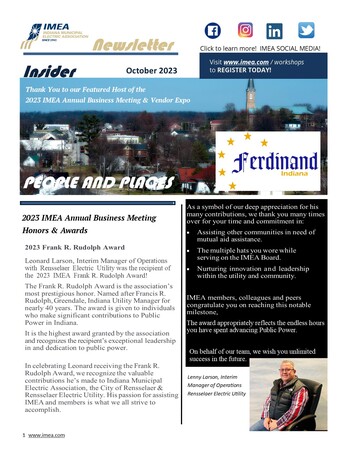 October Insider: 2023 IMEA Annual Meeting Honors & Awards 