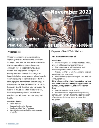 November eSource: Winter Weather / Plan. Equip. Train. 